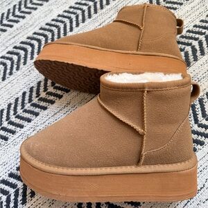 Cozy Tan Platform Boots
